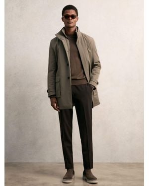 Reiss Hybrid Removable-Gilet Overcoat - Natural