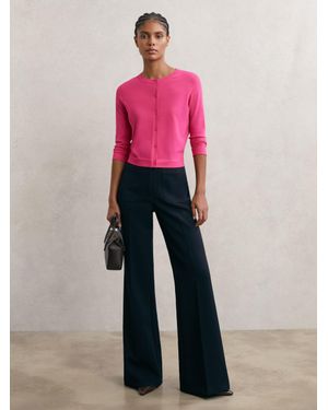 Reiss Lightweight Cropped Cardigan - Pink