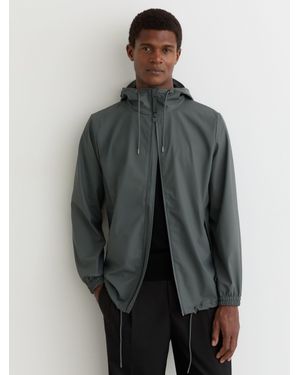 Rains Waterproof Hooded Raincoat - Grey
