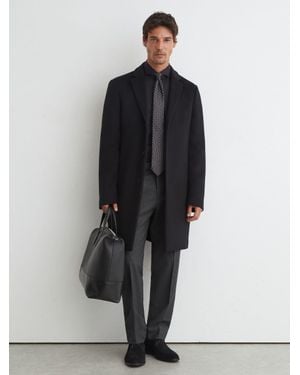 Reiss Wool Side-Adjuster Classic-Fit Suit Trousers - Blue