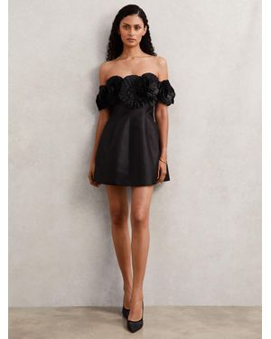 Acler Rosette Detail Mini Dress - Black