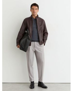 Reiss Brighton - Grey Relaxed Drawstring Trousers With Turn-ups