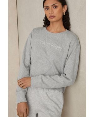 Calvin Klein Heather Relaxed Logo Sweatshirt - Grey