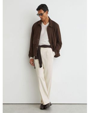 Reiss Relaxed Twill Drawstring Trousers - White