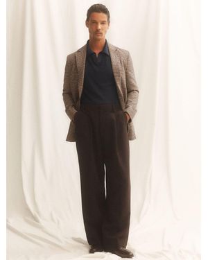 Reiss Monogram Relaxed-Fit Belted Trousers - Natural