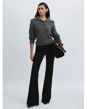 PAIGE Angled Waist Flared Jeans - Black