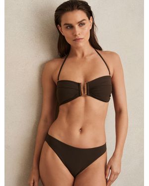 Reiss Removable Strap Bandeau Bikini Top - Black