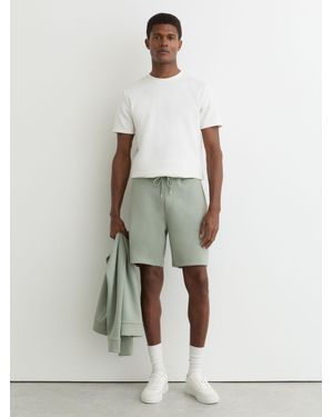 Reiss Premium Interlock Drawstring Shorts - White