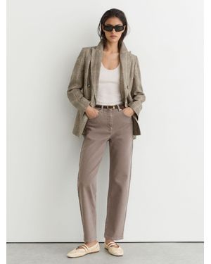 Reiss Mid-Rise Straight-Leg Jeans - Natural