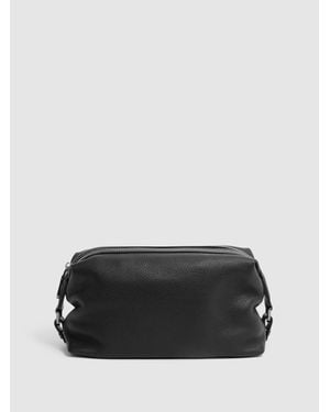 Reiss Cole - Black Leather Washbag, One