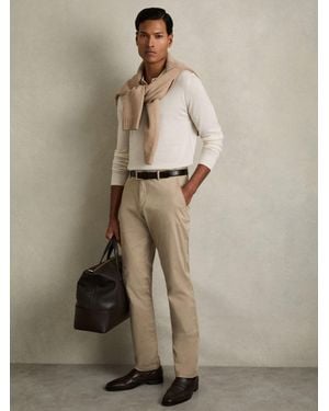 Reiss Pitch - Stone Washed-cotton Slim-fit Chinos, 30 - Natural