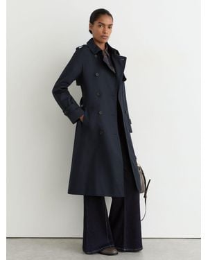 Reiss Petite Hooded Insert Trench Coat - Blue