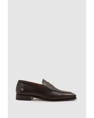 Reiss Gartlett - Dark Brown Leather Saddle Loafers, Us 9