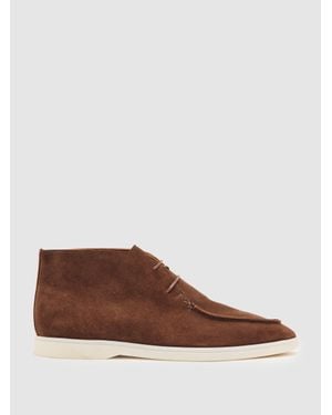 Reiss Suede Lace-Up Chukka Boots - Brown