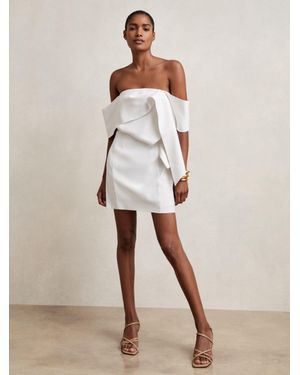 Reiss Off Shoulder Mini Dress - Natural