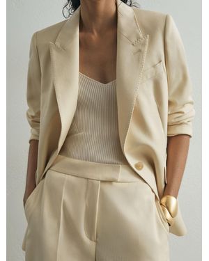 ATELIER Silk-wool Single-breasted Suit Blazer - Natural