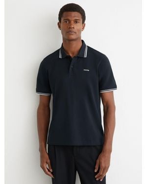 Reiss Orson - Navy Cotton-piqué Logo Polo Shirt, S - Blue