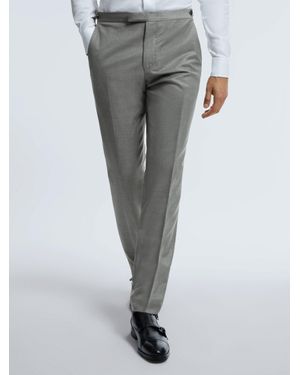 ATELIER Como - Grey Melange Wool Cashmere Blend Slim Fit Trousers, 32