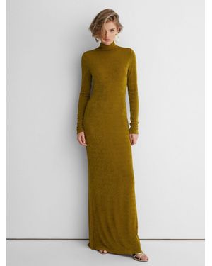 ATELIER Necklace-Detail Jersey Maxi Dress - Metallic