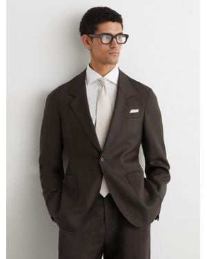 Reiss Wool Single-Breasted Classic-Fit Suit Jacket - Grey