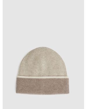 Reiss Filipa Wool-Blend Tipped Beanie - Natural