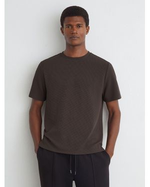 Reiss Textured Modern-Fit Crew-Neck T-Shirt - Grey