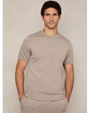 Reiss Interlock Jersey Crew Neck T-Shirt - Grey