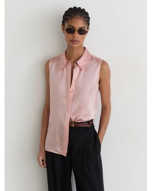 Reiss Silk Sleeveless Shirt - Pink