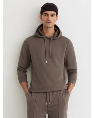 Reiss Fabien - Light Brown Premium Interlock-jersey Hoodie, L