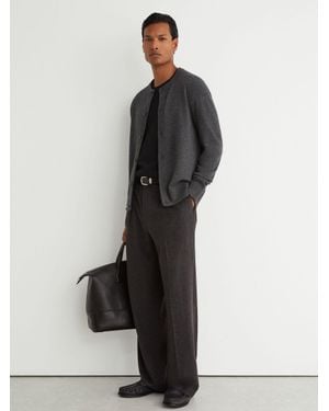 Reiss Wool-Cashmere Jersey-Knit Cardigan - Black