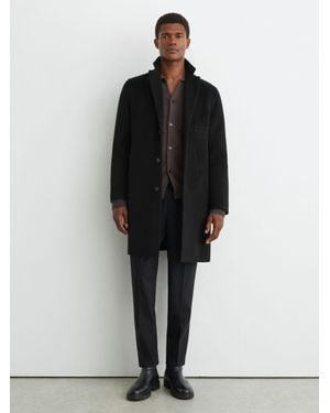 Reiss Wool-Blend Single-Breasted Epsom Coat - Black