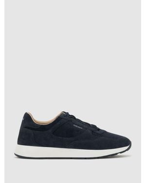 Reiss Grant - Dark Navy Suede Lightweight Runner Trainers, Us 12 (uk 11) - Blue