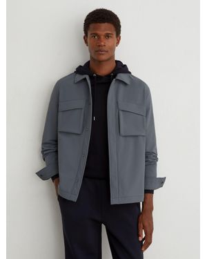 Reiss Technical Twin-Pocket Overshirt - Grey