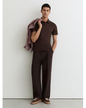 Reiss Air-Water Cotton Polo Shirt - Brown