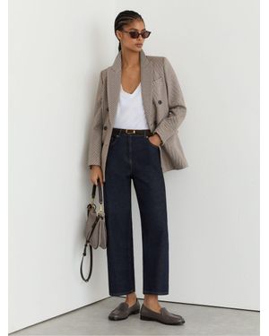 Reiss Petite Mid-Rise Straight-Leg Jeans - Blue