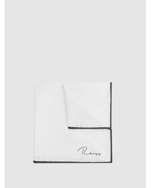 Reiss Ceremony - White Plain Silk Pocket Square, One