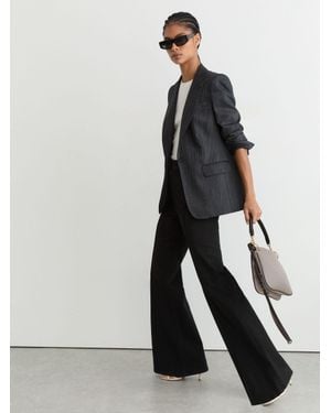 Reiss Patch-Pocket Flared Jeans - Black