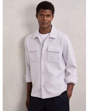 Reiss Press-Stud Jersey Shirt With Cotton - Multicolour