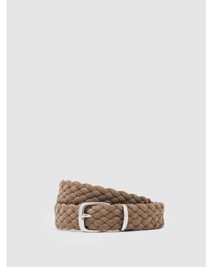 Reiss Jesse - Light Stone Woven Belt, 38 - Multicolour