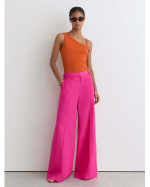 Reiss Aysha - Orange Stretch-cotton Asymmetric-neck Vest, L (us 12-14) - Pink
