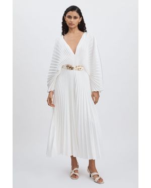 Acler Pleated Maxi Dress - White
