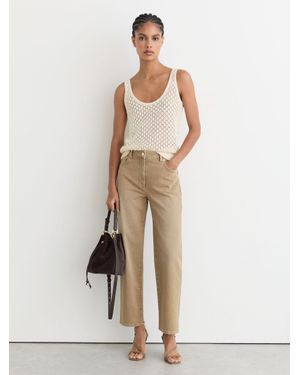 Reiss Selin - Neutral Mid-rise Straight-leg Jeans, 29w X 31l (uk 29 R) - Natural