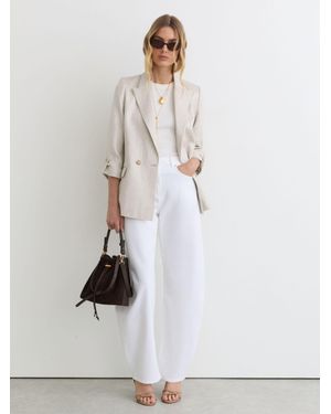 Reiss Sabel - White Barrel-leg Jeans, 32