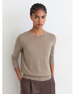 Reiss Merino Wool Crew-Neck Jumper - Blue