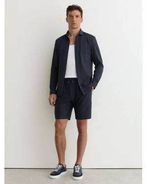 Reiss Seersucker Drawstring Shorts - Blue