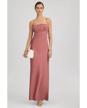 PAIGE Ruched Maxi Dress, Dusk - Red