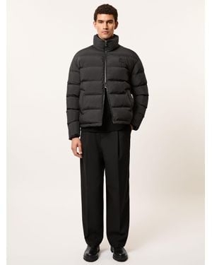 Reiss Monogram Quilted Relaxed Puffer Jacket - Black