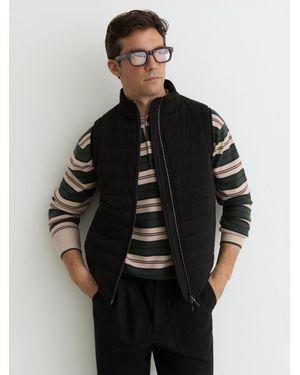 Reiss Funnel-Neck Quilted Gilet - Black