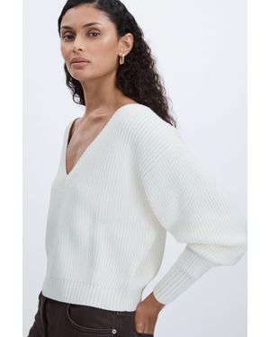 GOOD AMERICAN Ribbed Jumper - White