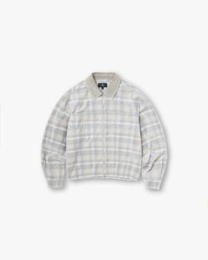 Represent Cord Zip Flannel Shirt - White